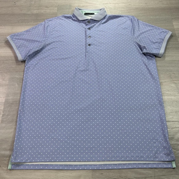 Greyson Other - Greyson Polo Shirt Mens XL Blue Polka Dot Golf Performance Stretch Short Sleeve